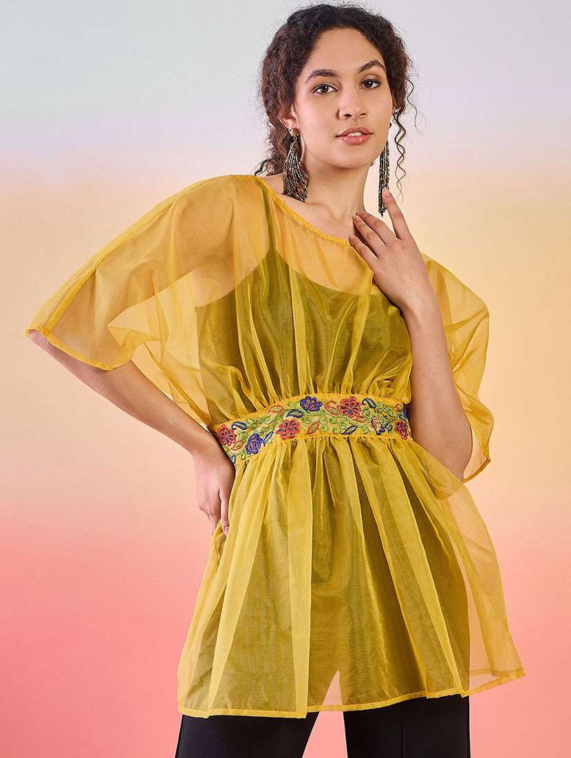 women embroidered kimono sleeves regular top - 22579433 -  Standard Image - 2