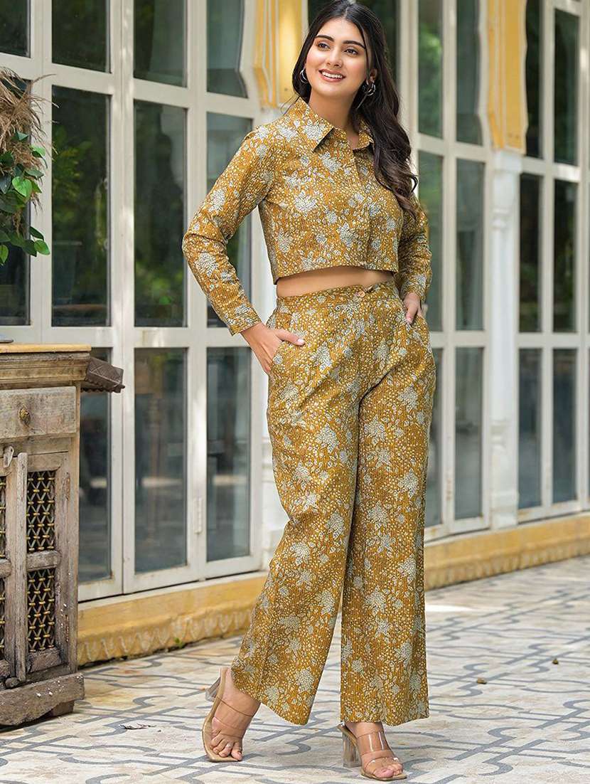 women printed long sleeves shirt and trouser co-ord set - 22579493 -  Standard Image - 2