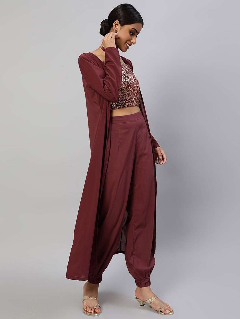 women printed long sleeves fusion set - 22579508 -  Standard Image - 2