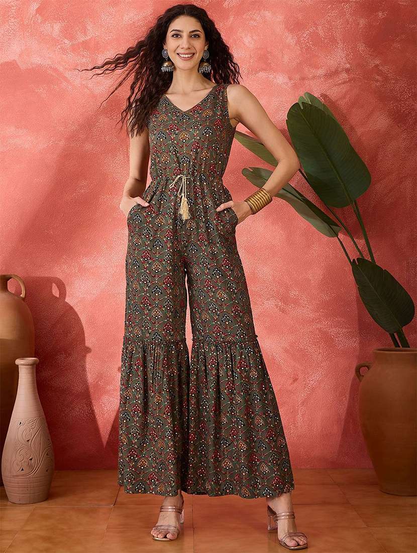 women printed sleeveless full leg jumpsuit - 22579524 -  Standard Image - 2