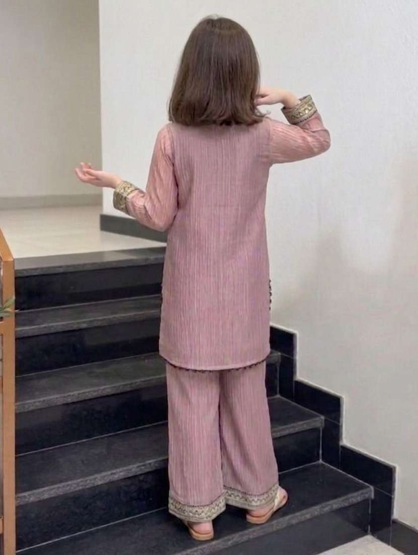 girls embroidered long sleeves kurta pant set with dupatta - 22580158 -  Standard Image - 2