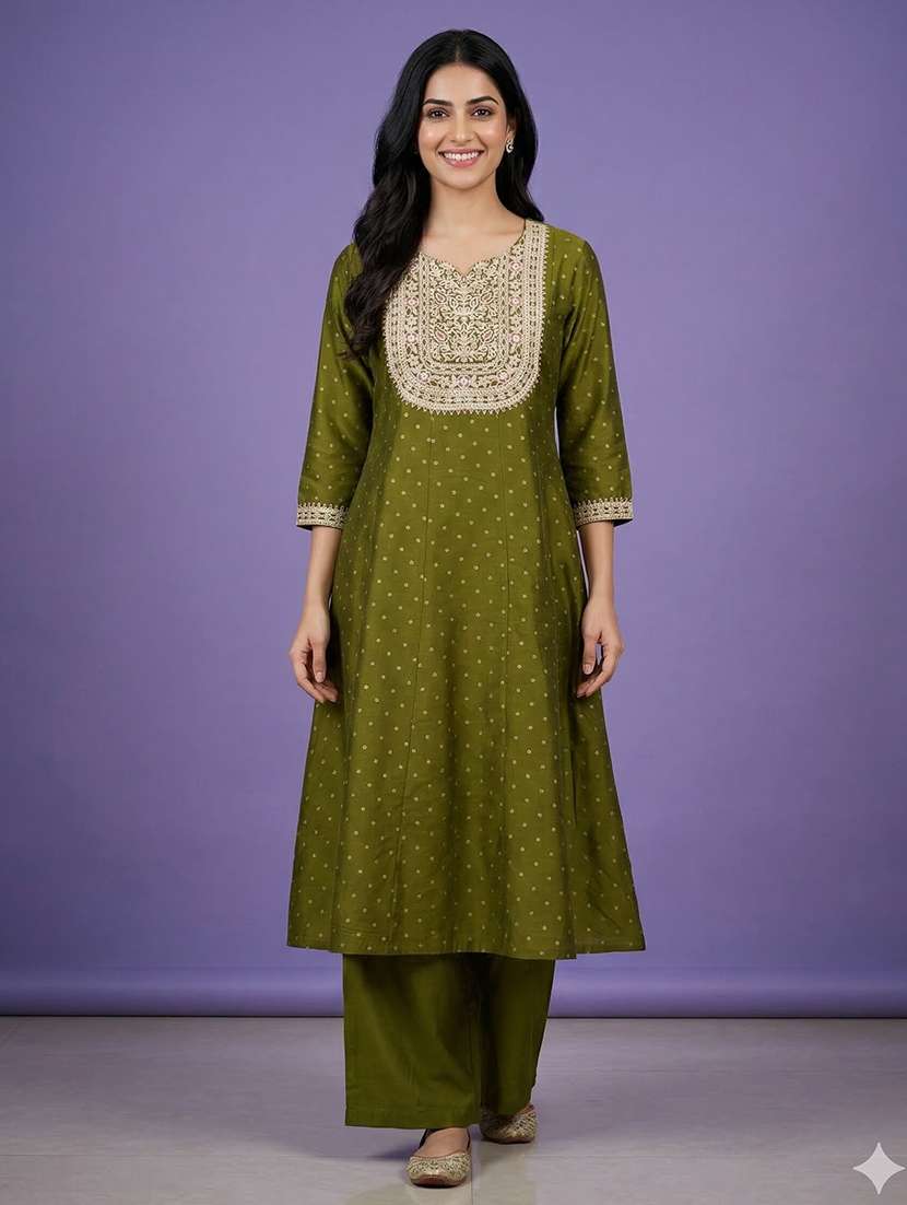women printed three quarter sleeve anarkali kurta - 22580171 -  Standard Image - 2