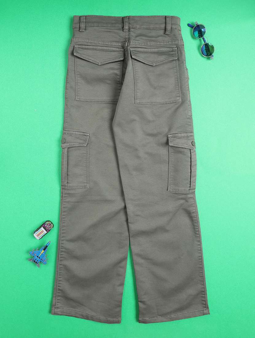 boys solid mid rise cargo pant - 22580190 -  Standard Image - 2