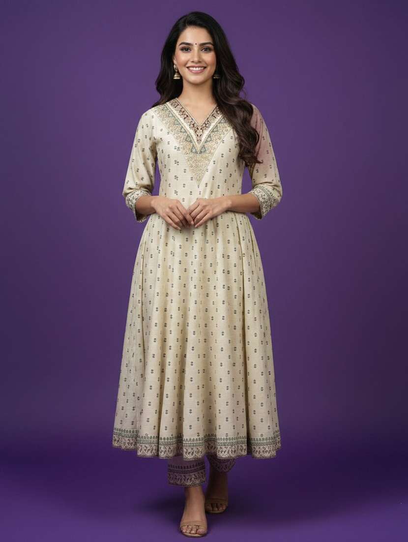 women embroidered three quarter sleeve kurta pant with dupatta set - 22580199 -  Standard Image - 2