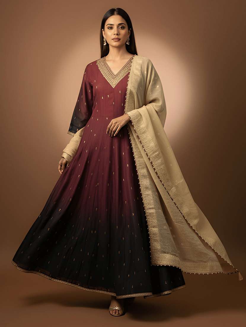 Women Embroidered Three Quarter Sleeve Kurta Pant With Dupatta Set - 22580200 -  Standard Image - 2