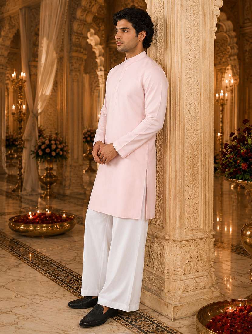 Men Self Design Mandarin Neck Kurta Pyjama Set - 22580321 -  Standard Image - 2