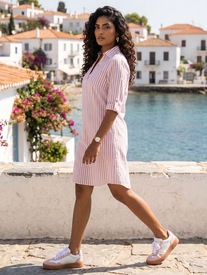 women printed collared sheath dress - 22580400 -  Standard Image - 2