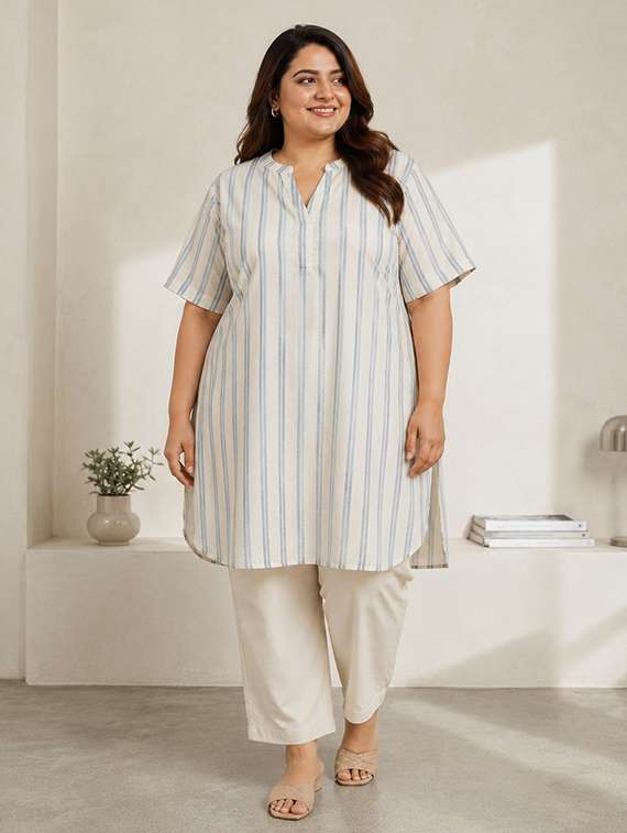 woemn printed short sleeves high low tunic - 22580402 -  Standard Image - 2