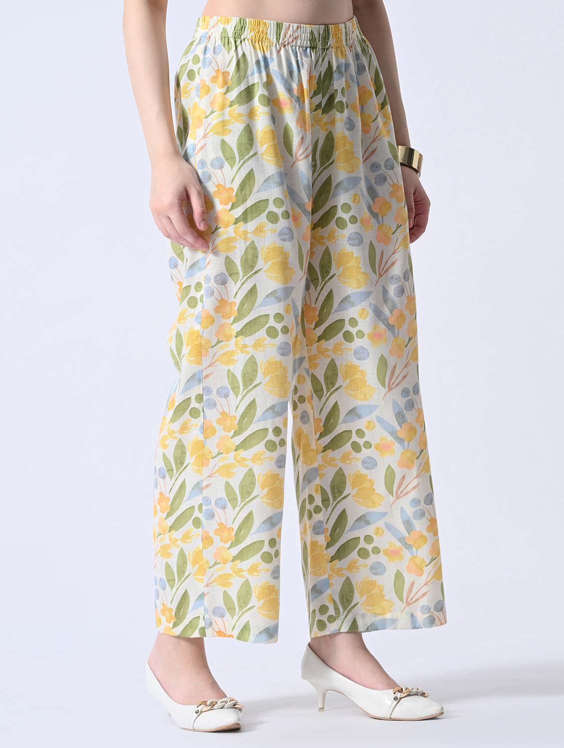 Multi Colored Rayon Palazzos - 22580498 -  Standard Image - 2