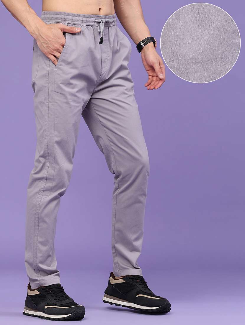 Men Solid Mid Rise Flat Front Trouser - 22580529 -  Standard Image - 2
