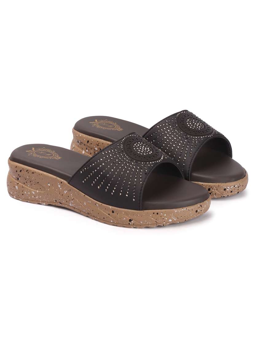 women embellished slip on wedges - 22580576 -  Standard Image - 2