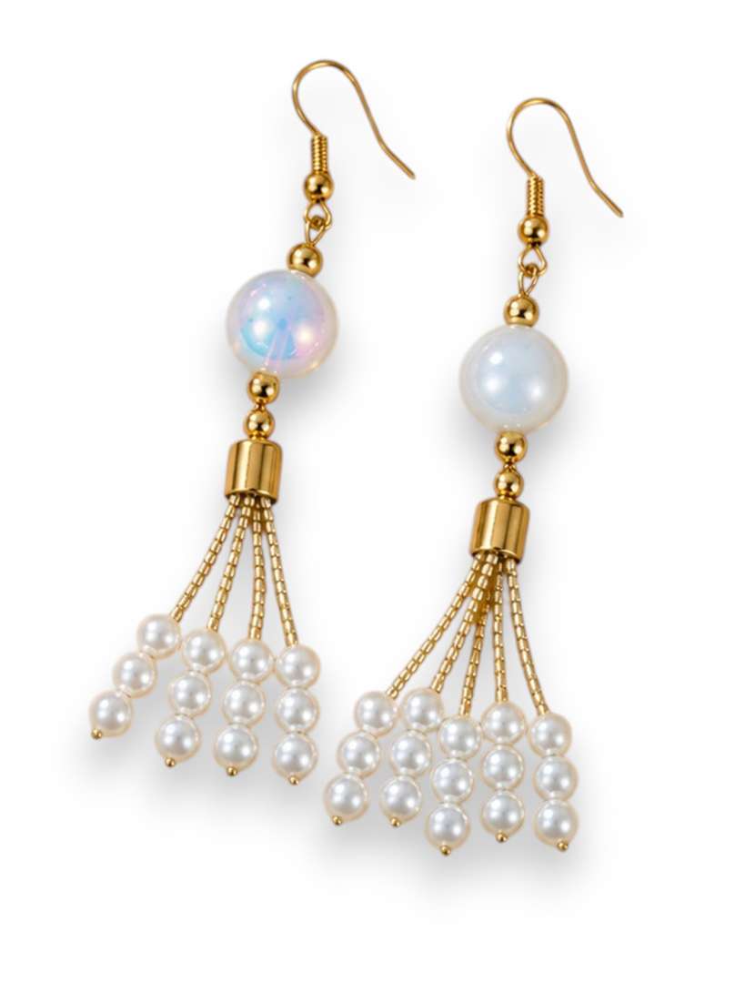 women's pearl tassel drop earrings - 22580598 -  Standard Image - 2