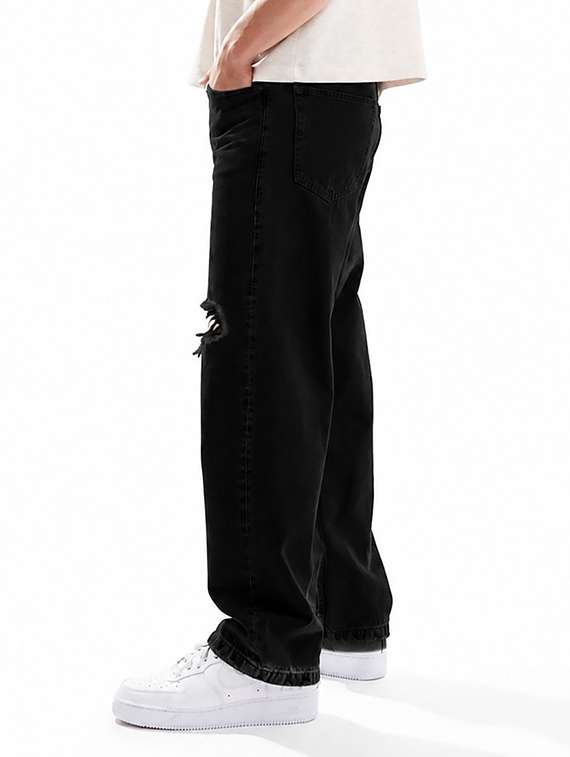 men slash knee mid rise full length baggy jeans - 22580680 -  Standard Image - 2