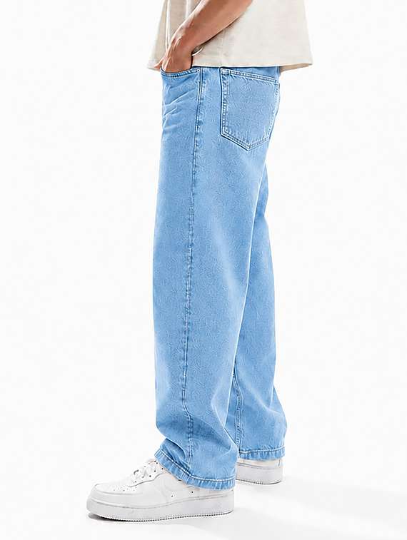 men plain mid rise full length baggy jeans - 22580681 -  Standard Image - 2