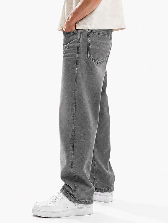 men washed mid rise full length baggy jeans - 22580685 -  Standard Image - 2