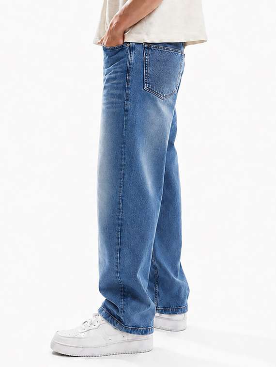 men washed mid rise full length baggy jeans - 22580686 -  Standard Image - 2