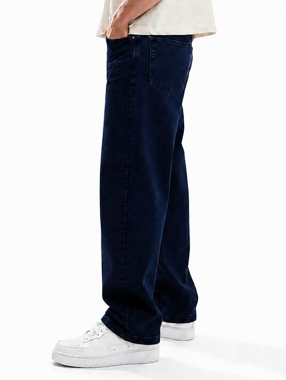 men plain mid rise full length baggy jeans - 22580688 -  Standard Image - 2