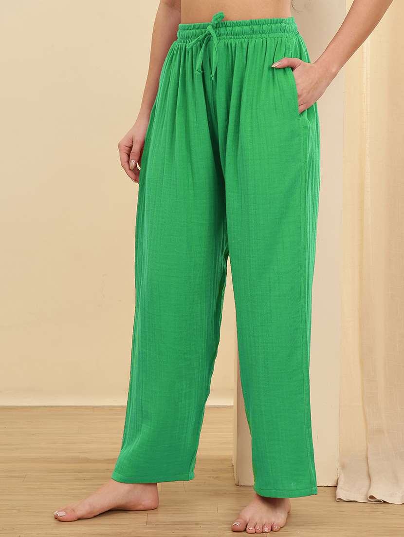 women solid mid rise regular fit pajama - 22580708 -  Standard Image - 2