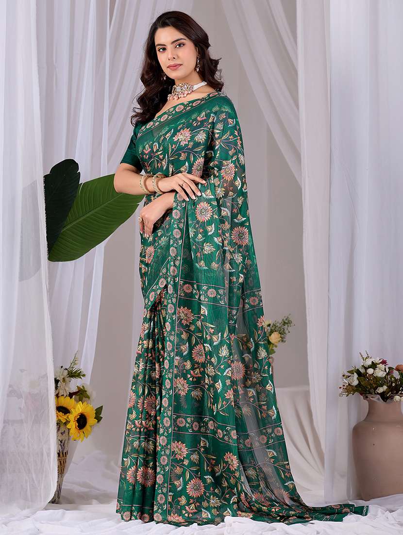 women printed casual wear saree with blouse - 22581438 -  Standard Image - 2