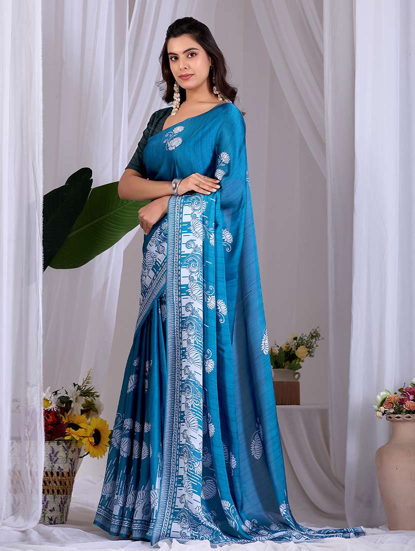women printed casual wear saree with blouse - 22581451 -  Standard Image - 2
