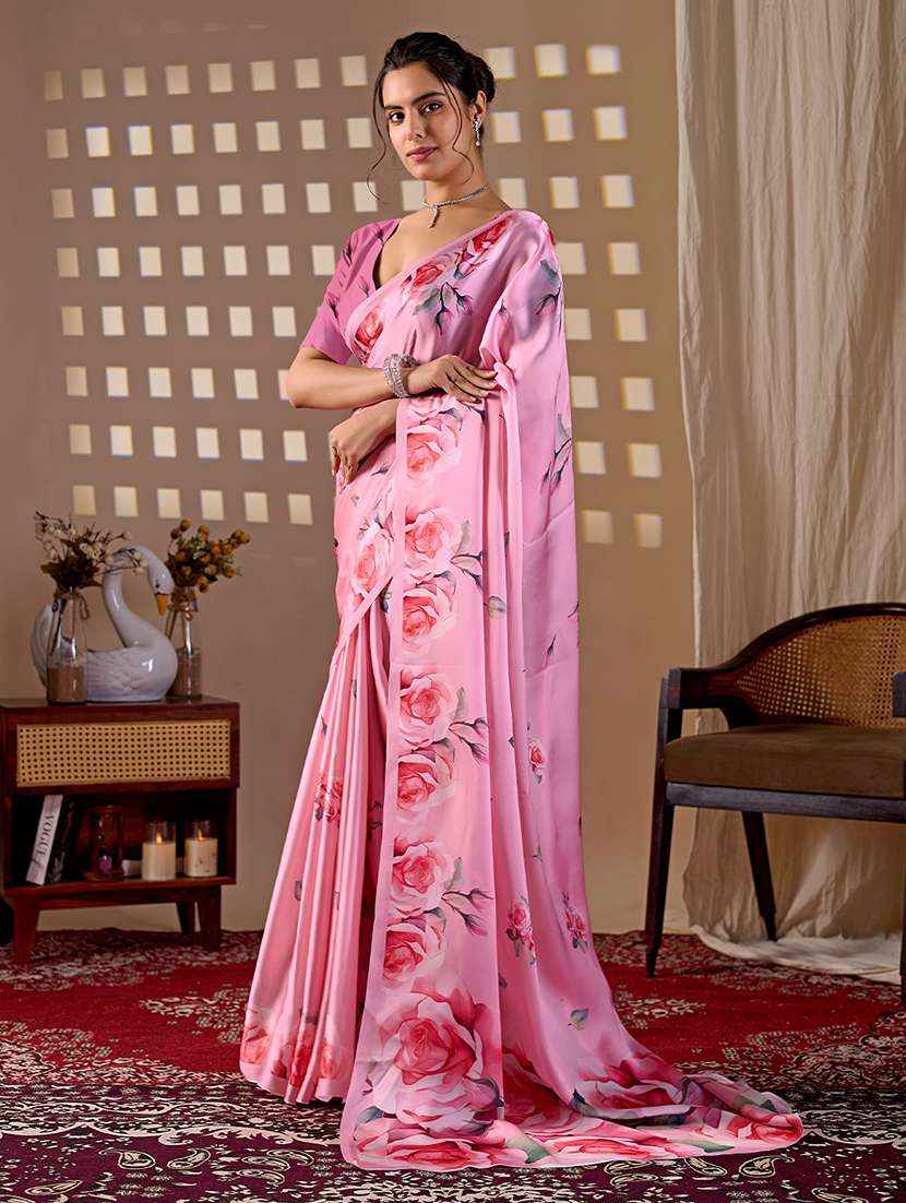 Women Printed Casual Wear Saree With Blouse - 22581456 -  Standard Image - 2
