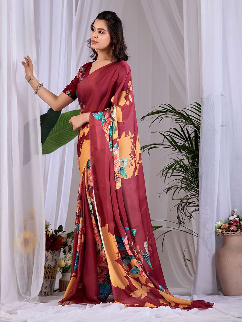 women printed casual wear saree with blouse - 22581467 -  Standard Image - 2