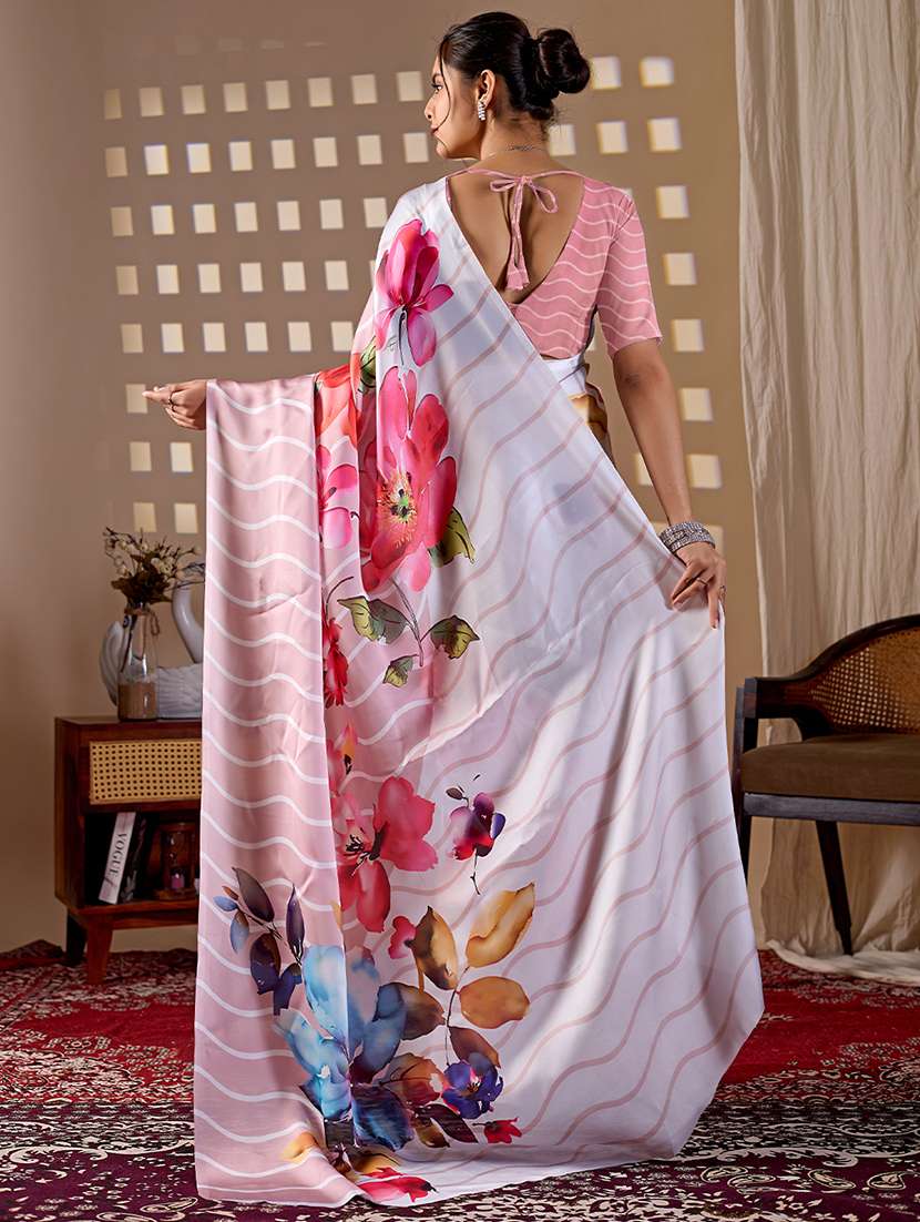 women printed casual wear saree with blouse - 22581476 -  Standard Image - 2