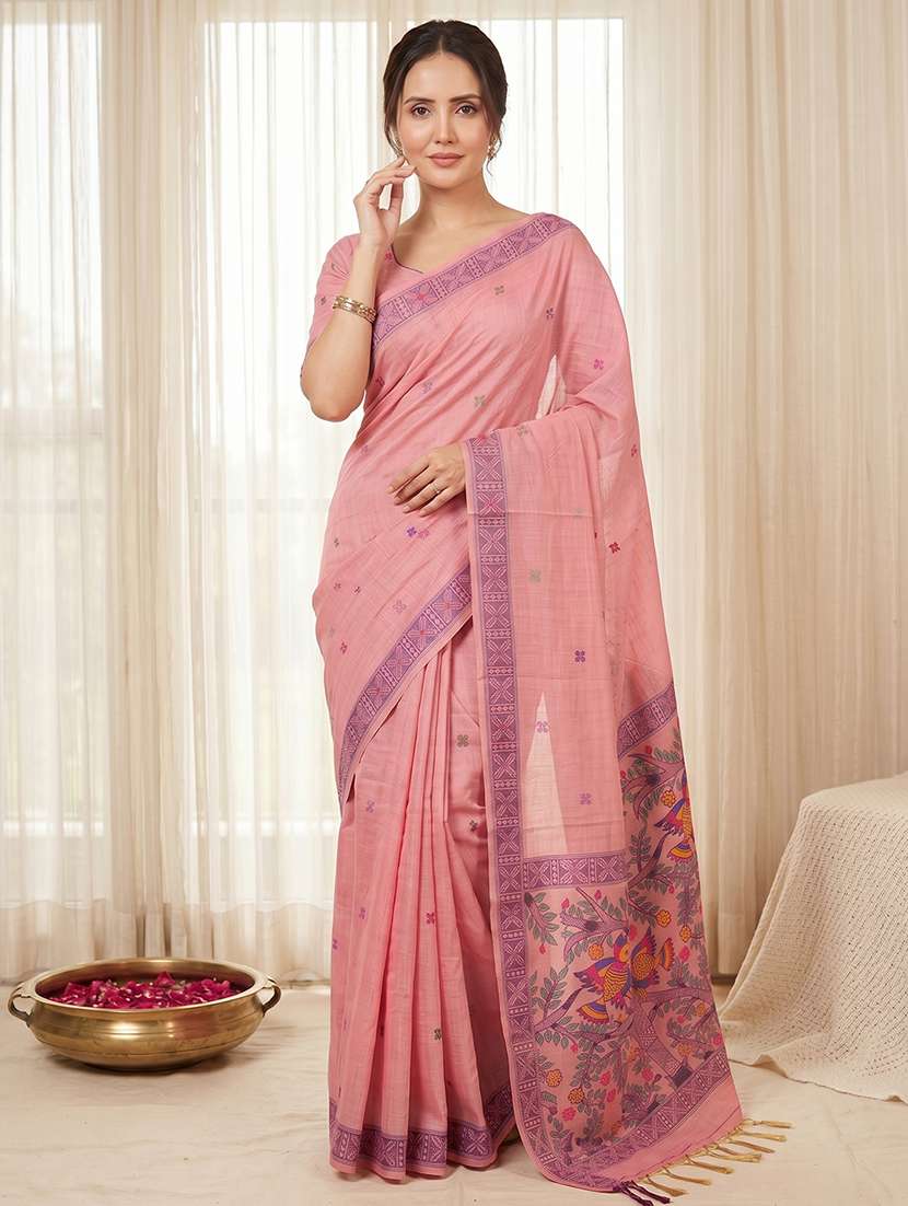 women printed casual wear saree with blouse