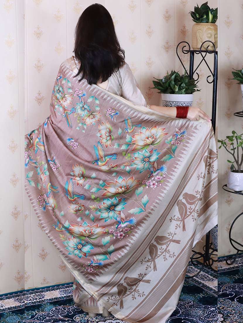 women printed casual wear saree with blouse - 22581533 -  Standard Image - 2