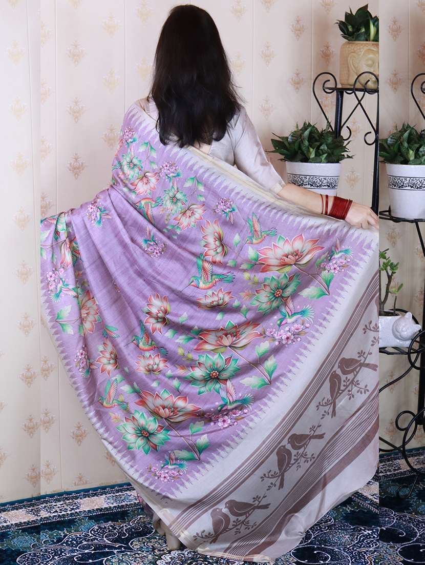women printed casual wear saree with blouse - 22581535 -  Standard Image - 2