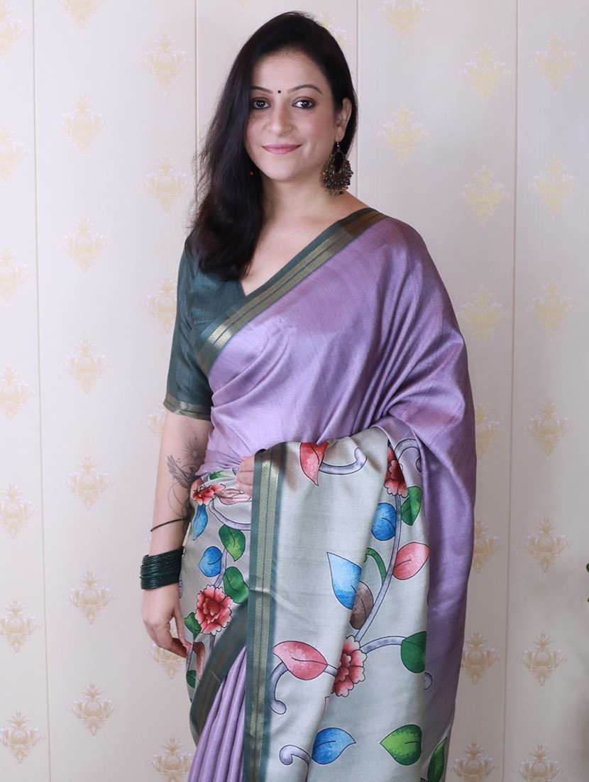 women printed casual wear saree with blouse - 22581541 -  Standard Image - 2
