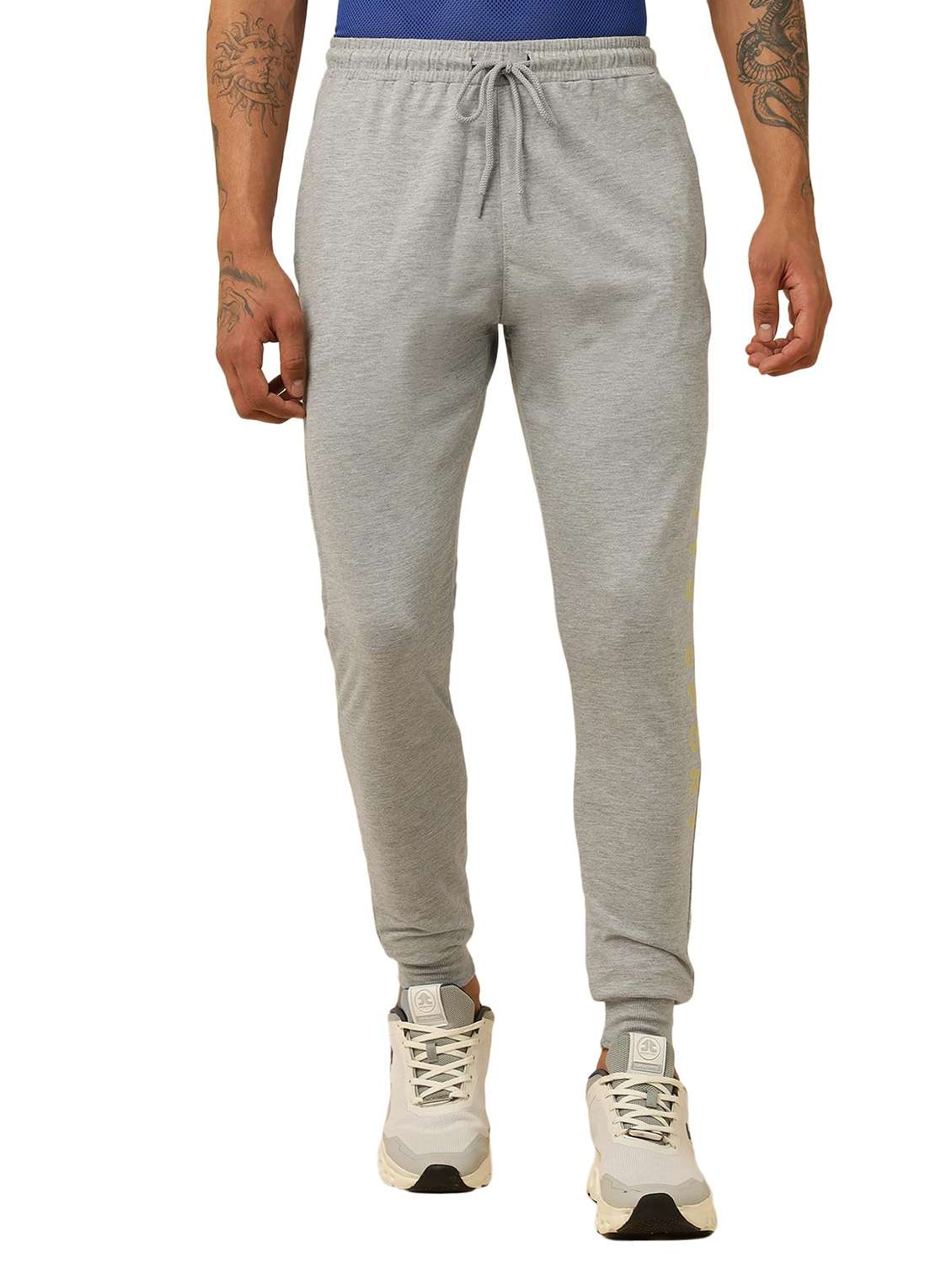 men typographic mid rise slim fit joggers