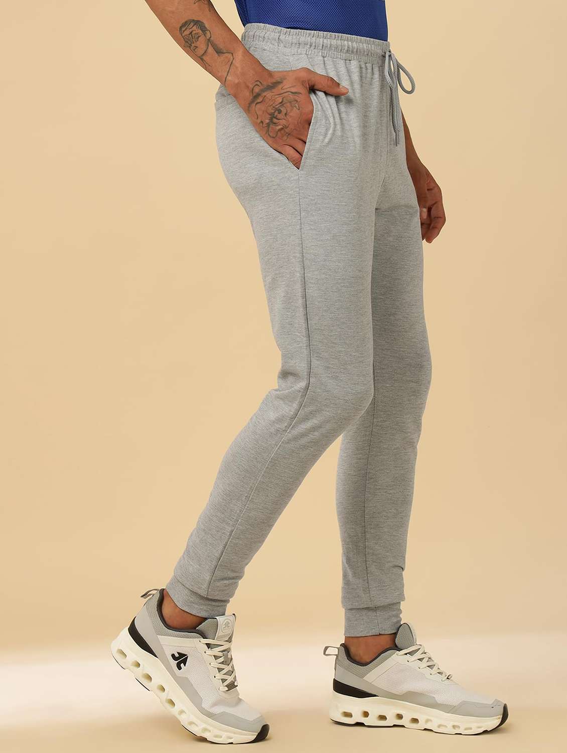 men typographic mid rise slim fit joggers - 22581764 -  Standard Image - 2