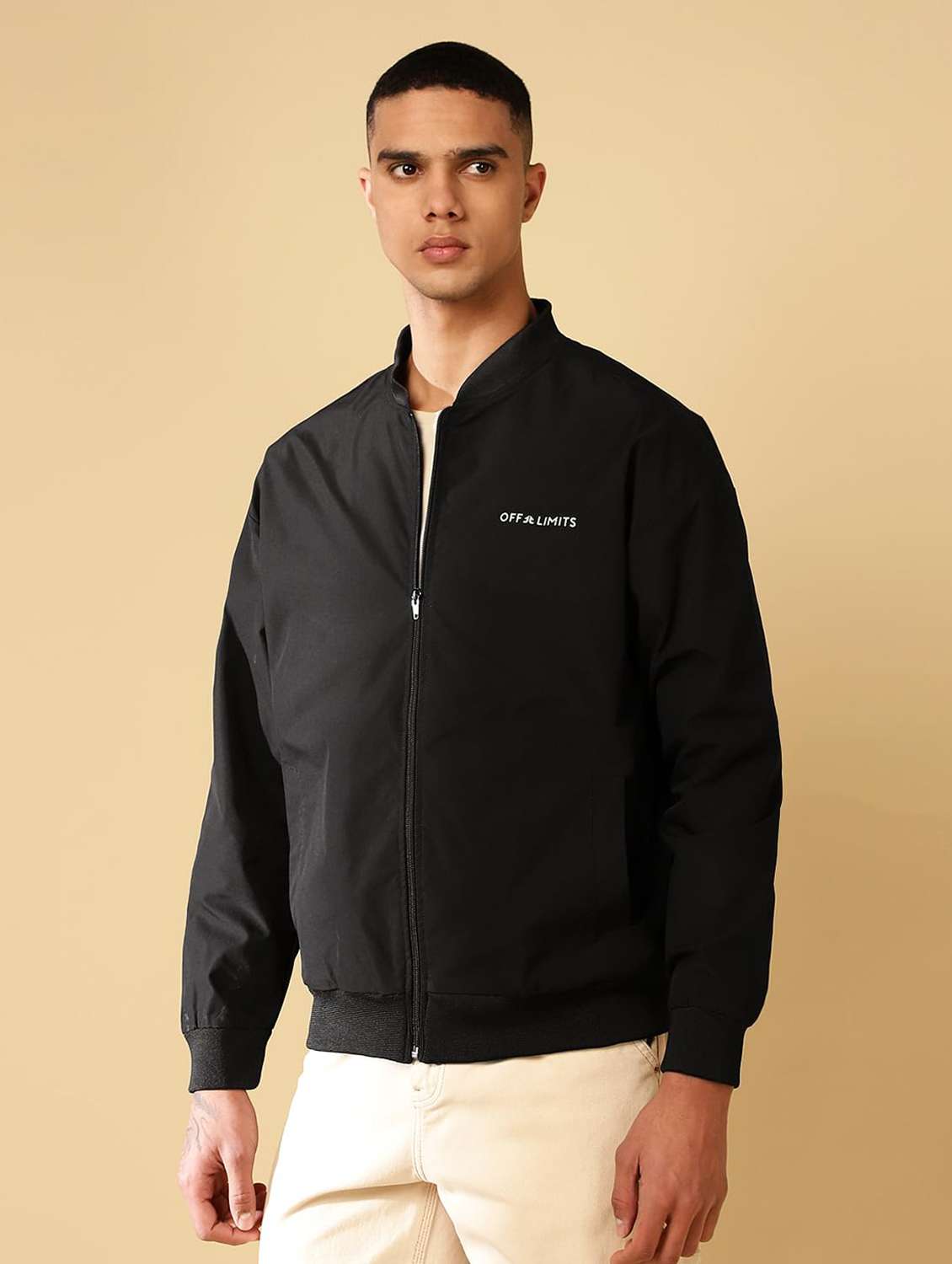 men solid long sleeves bomber jacket - 22581785 -  Standard Image - 2