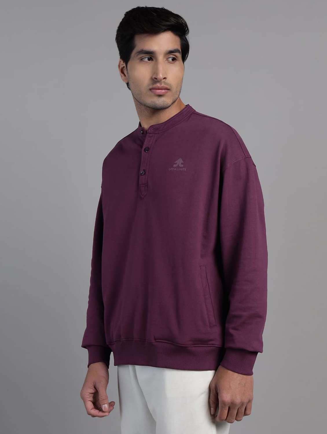 men solid long sleeves regular fit sweatshirt - 22581792 -  Standard Image - 2