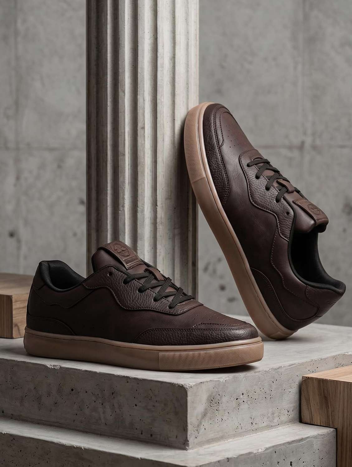 Men Textured Lace Up Sneaker - Image 1