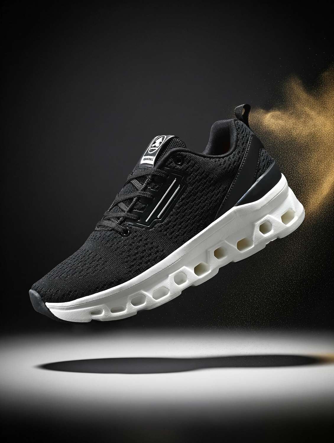 men textured lace up sports shoes