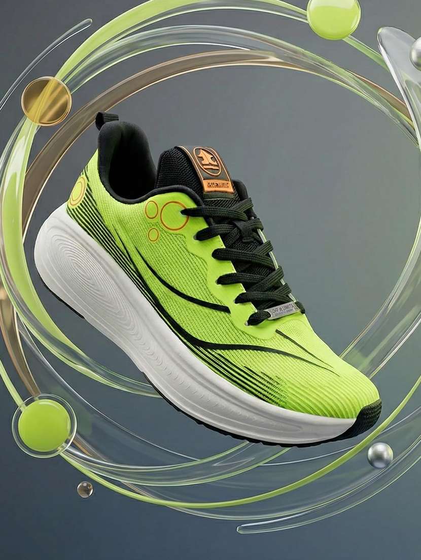 men solid lace up sport shoes