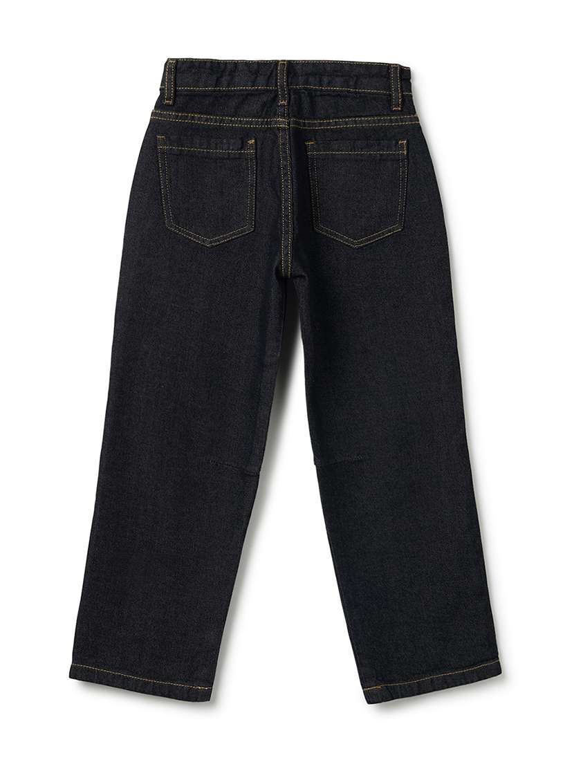 Boys Solid Mid Rise Relaxed Fit Jeans - 22582507 -  Standard Image - 2