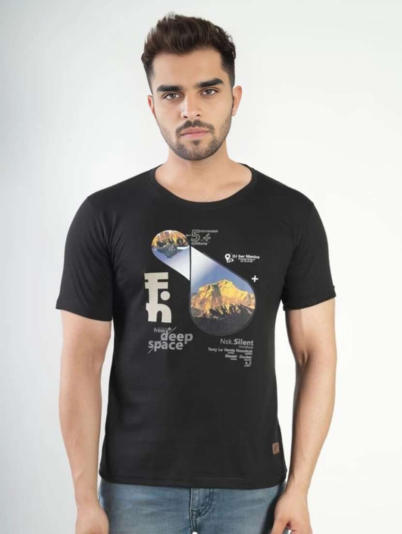 men printed short sleeves regular fit t-shirt