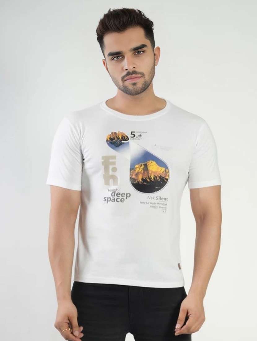 men printed short sleeves regular fit t-shirt - 22582878 -  Standard Image - 2
