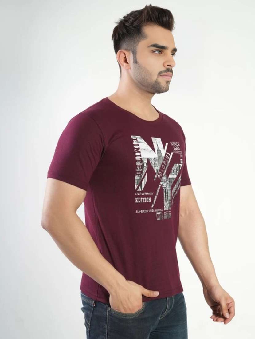 Men Printed Short Sleeves Regular Fit T-shirt - 22582881 -  Standard Image - 2