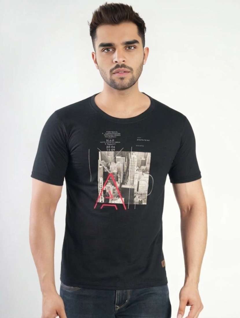 men printed short sleeves regular fit t-shirt
