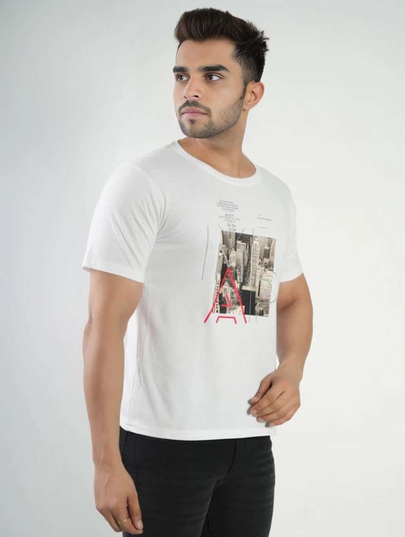 men printed short sleeves regular fit t-shirt - 22582890 -  Standard Image - 2