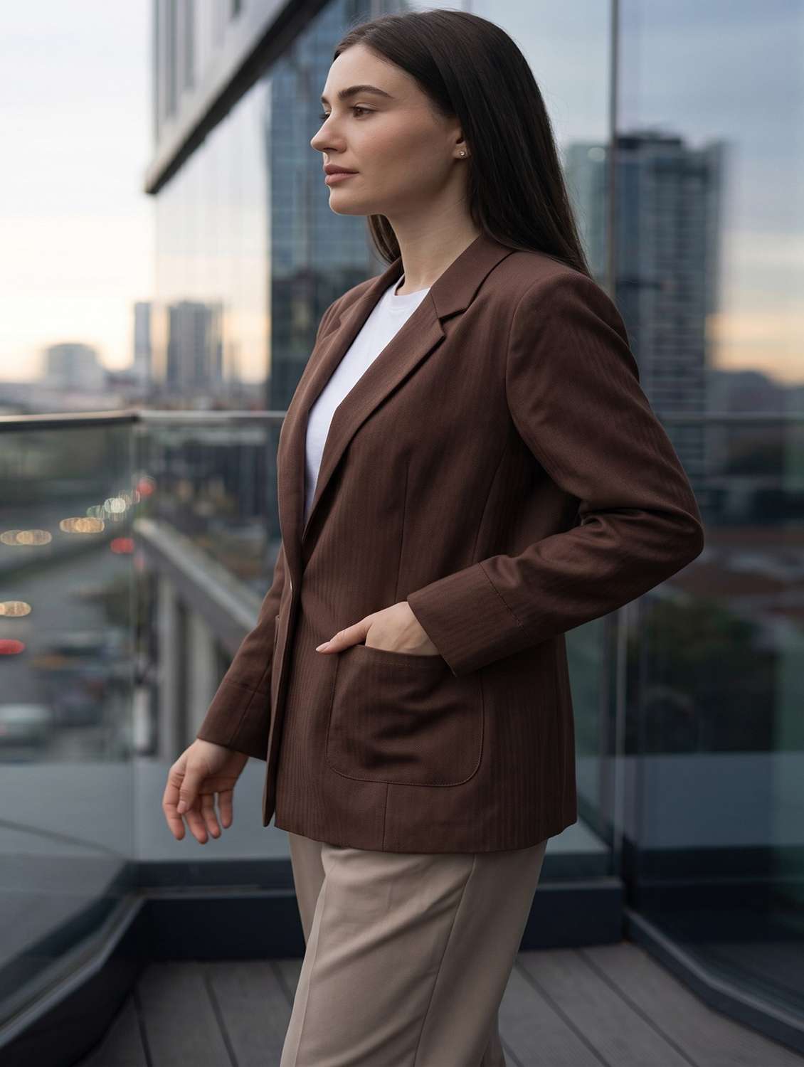 women self design single breasted blazer - 22582923 -  Standard Image - 2