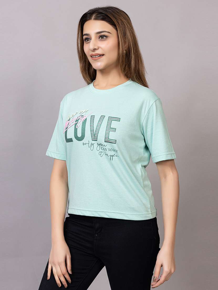 Women Printed Short Sleeves Regular Fit T-shirt - 22582933 -  Standard Image - 2