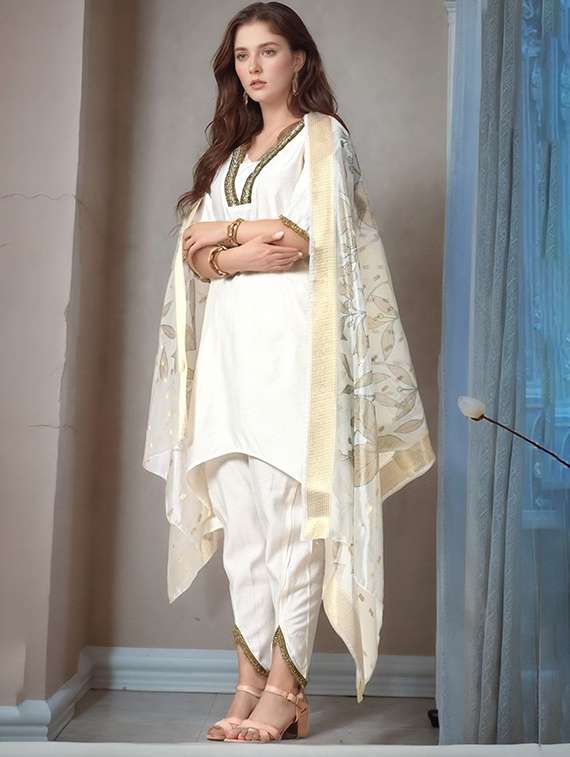 women solid bell sleeve kurta pant with dupatta set - 22583254 -  Standard Image - 2