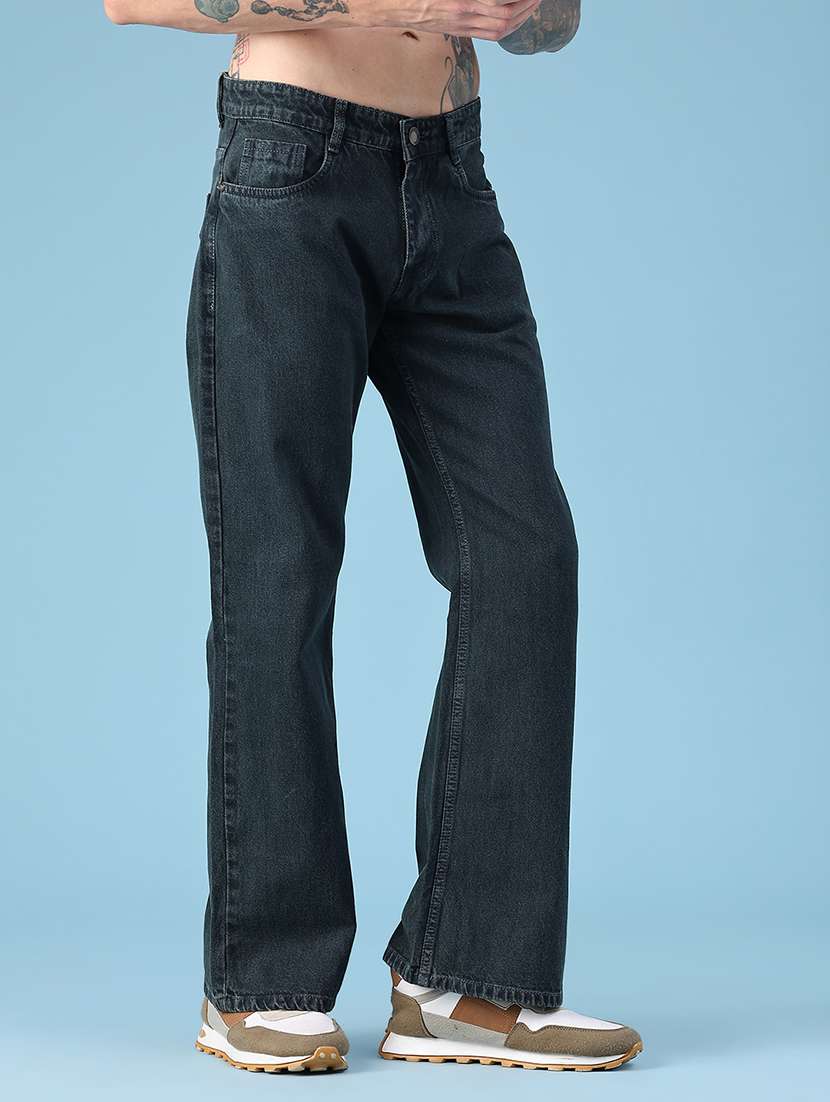 Men Plain Mid Rise Full Length Straight Jeans - 22583688 -  Standard Image - 2