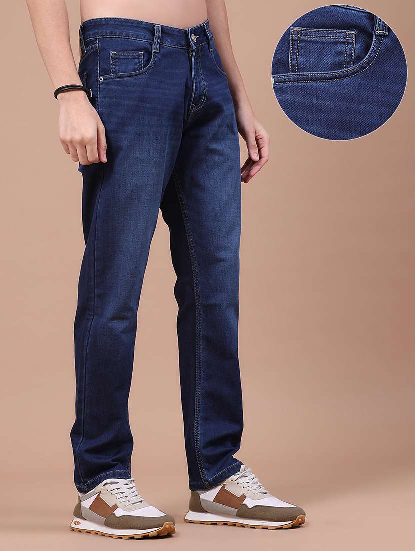 Men Washed Mid Rise Full Length Relaxed Fit Jeans - 22585840 -  Standard Image - 2