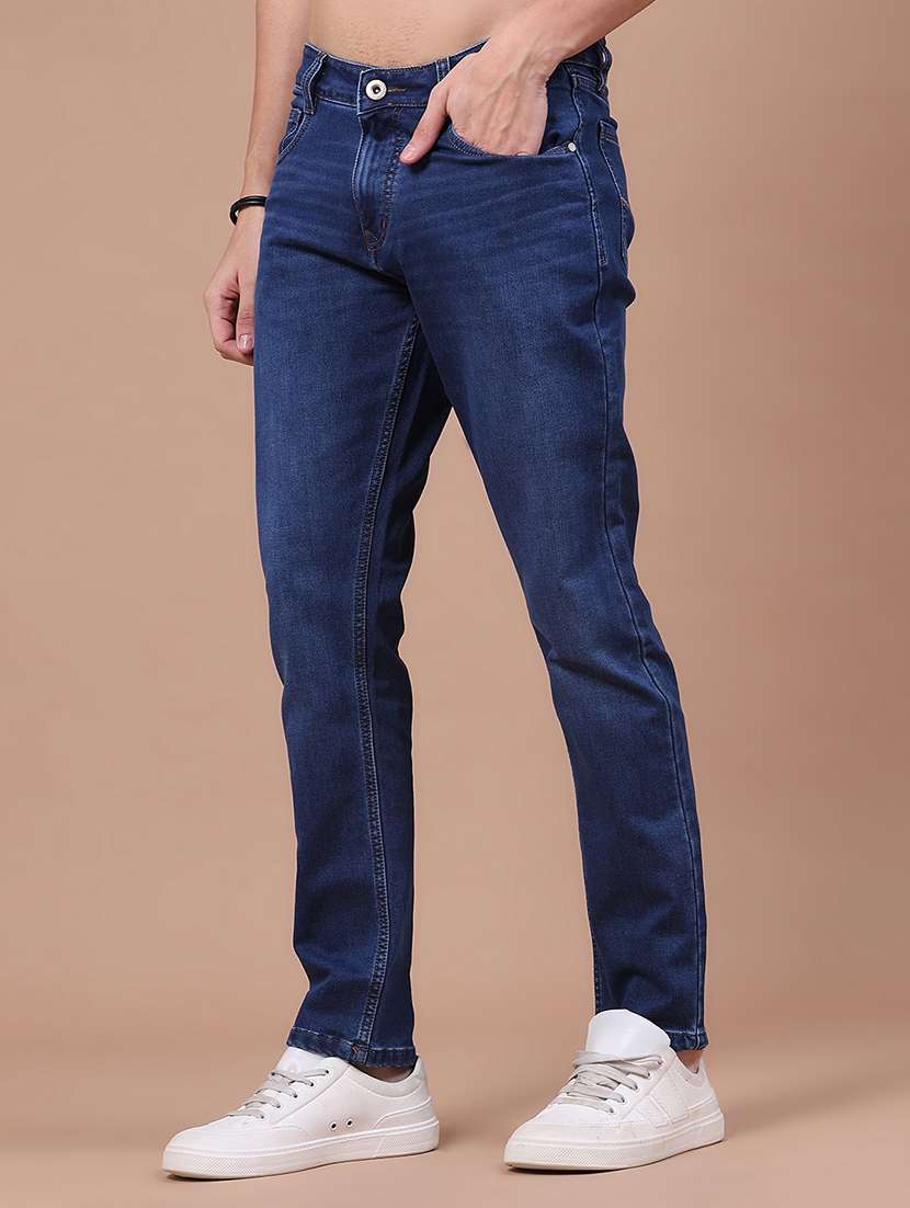 men washed mid rise full length slim fit jeans - 22585844 -  Standard Image - 2